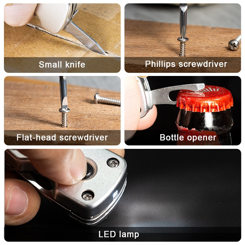 Sikunuo | 6in1 Stainless Steel Adventure Pro Tool Keychain