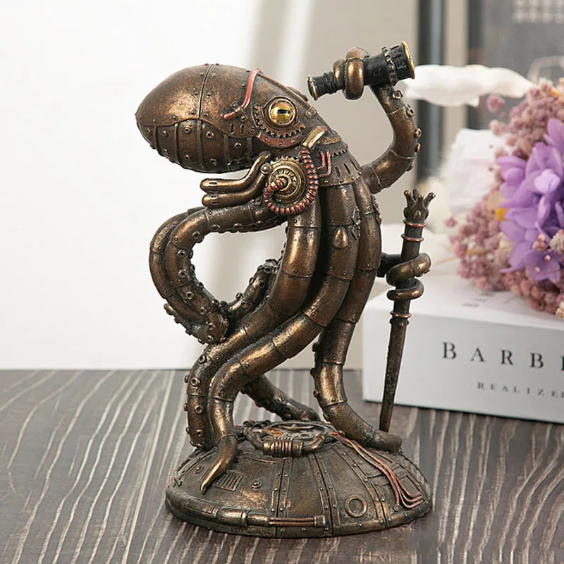 Sikunuo | Steampunk Octopus Mechanical Traveler Figurines Home Decors
