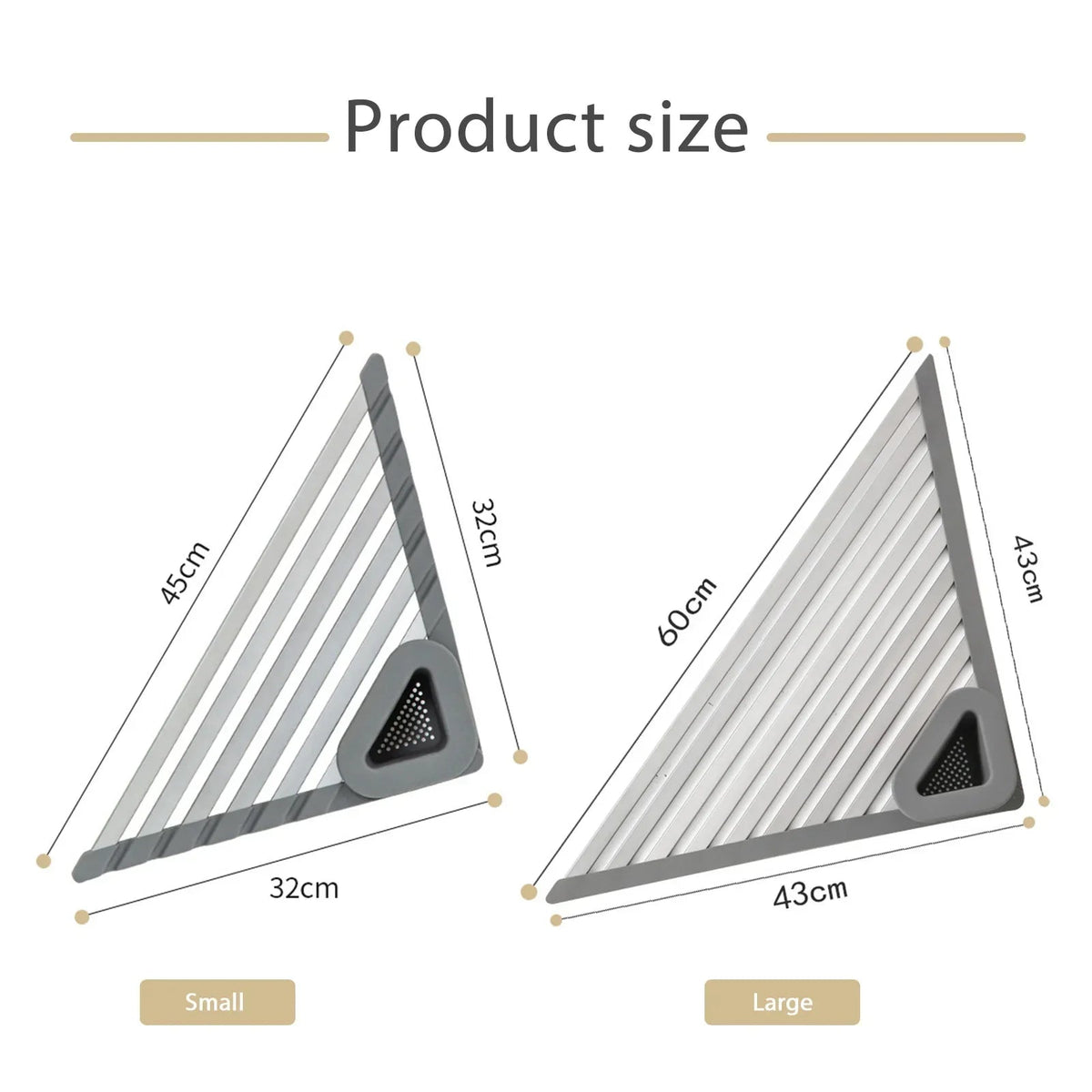 Sikunuo | Sink Mounted Triangle Drainage Rack Kitchen Storage Shelf