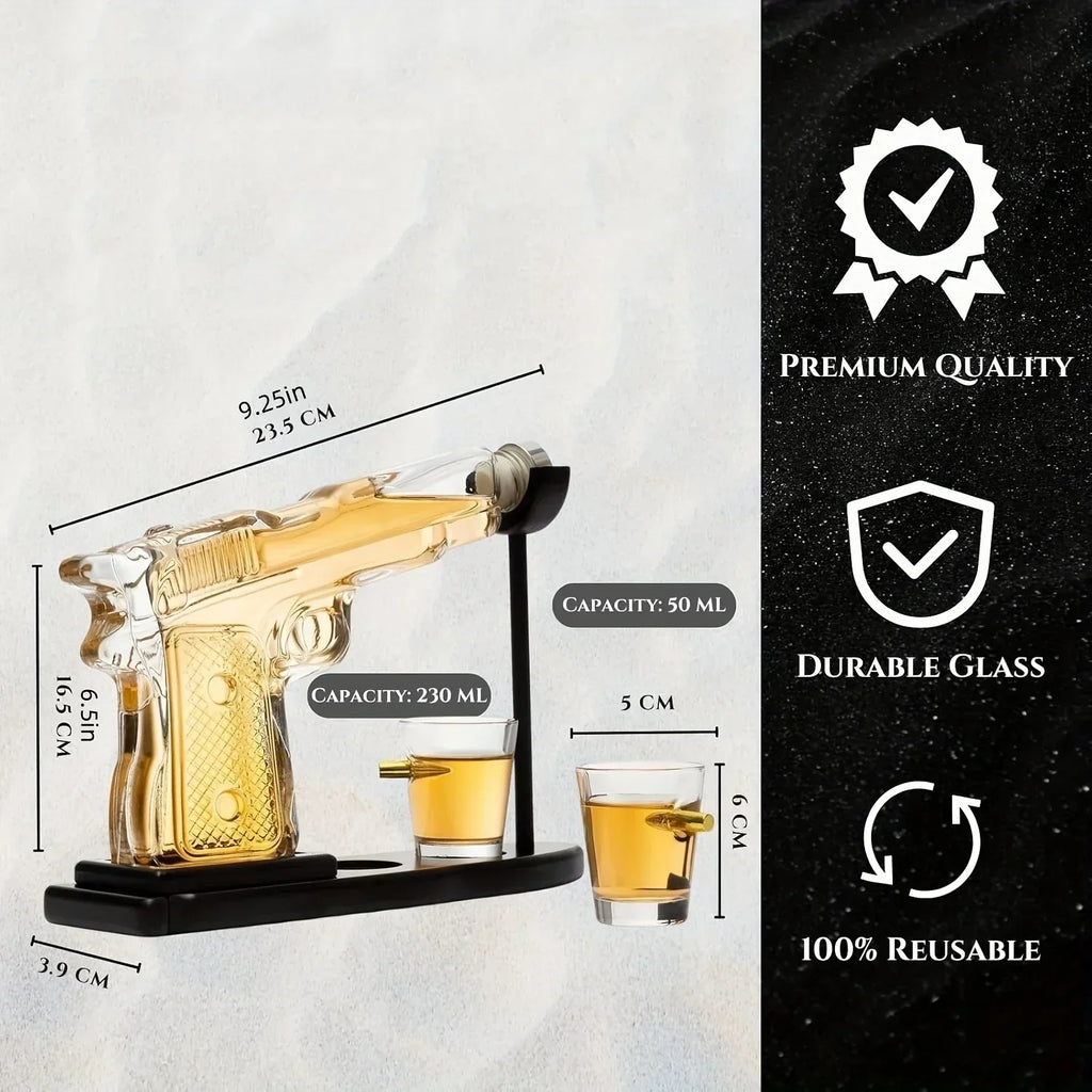 Sikunuo | Gun Shape Bullet Glass Decanter Set