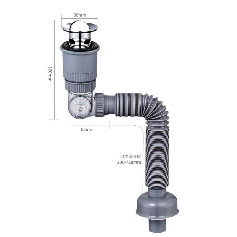 Sikunuo | 360 Drain Easy Universal Overflow Disposer Drain Kit