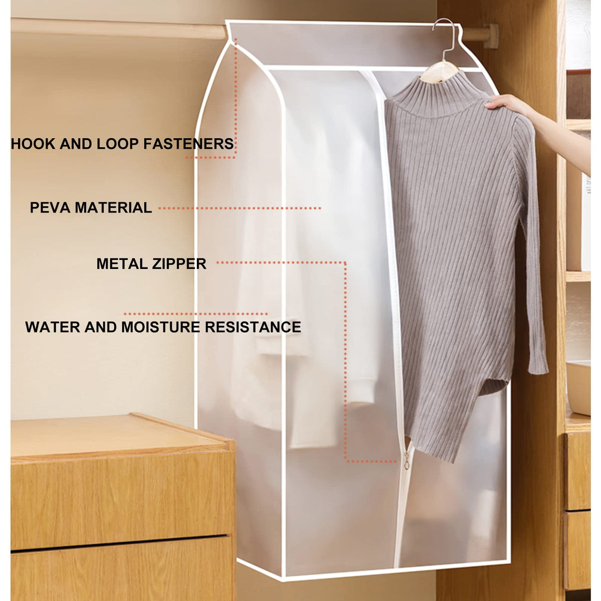 Sikunuo | Home Organizer Dust Cover Clothes Storage Wardrobe Bag