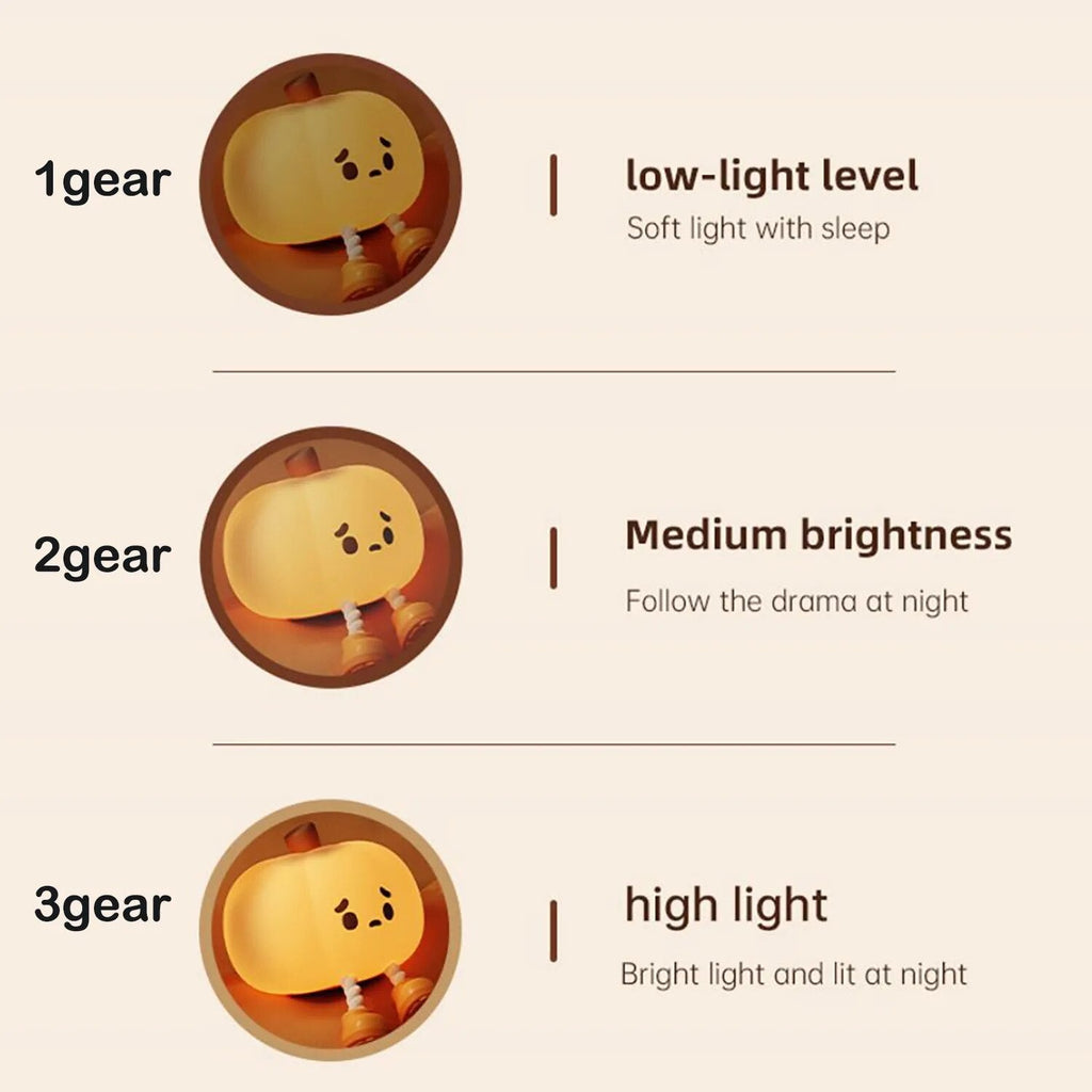 Sikunuo | Sad Pumpkin Touch Sensor Lamp Decor