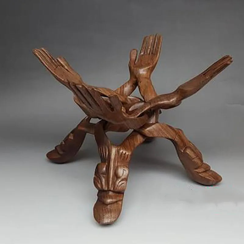 Sikunuo | Serene Sculpture Wooden Luck Bearer Serving Platter