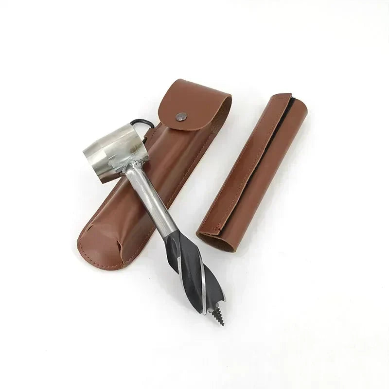 Sikunuo | Bushcraft Hand Drill FerroDrill | Outdoor Survival Tool | Robust Carbon Steel | 16.5 cm