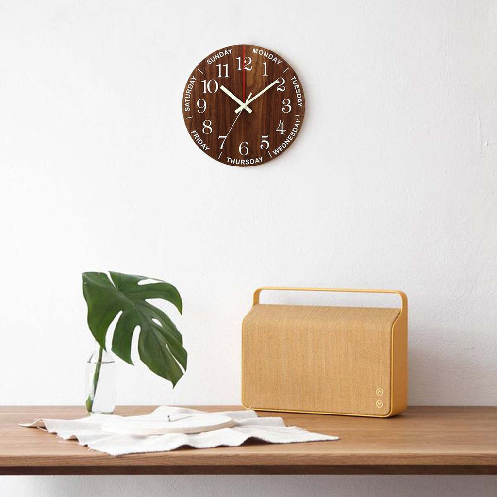 Sikunuo | Nordic Luminous Wood Silent Wall Clock