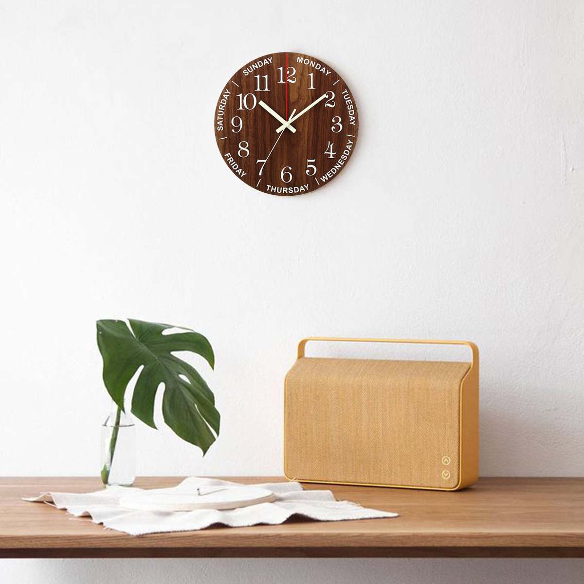 Sikunuo | Nordic Luminous Wood Silent Wall Clock