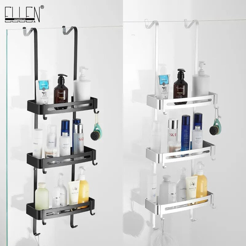 Sikunuo | Sleek Shower Nail-Free Dual Layer Organizer Rack