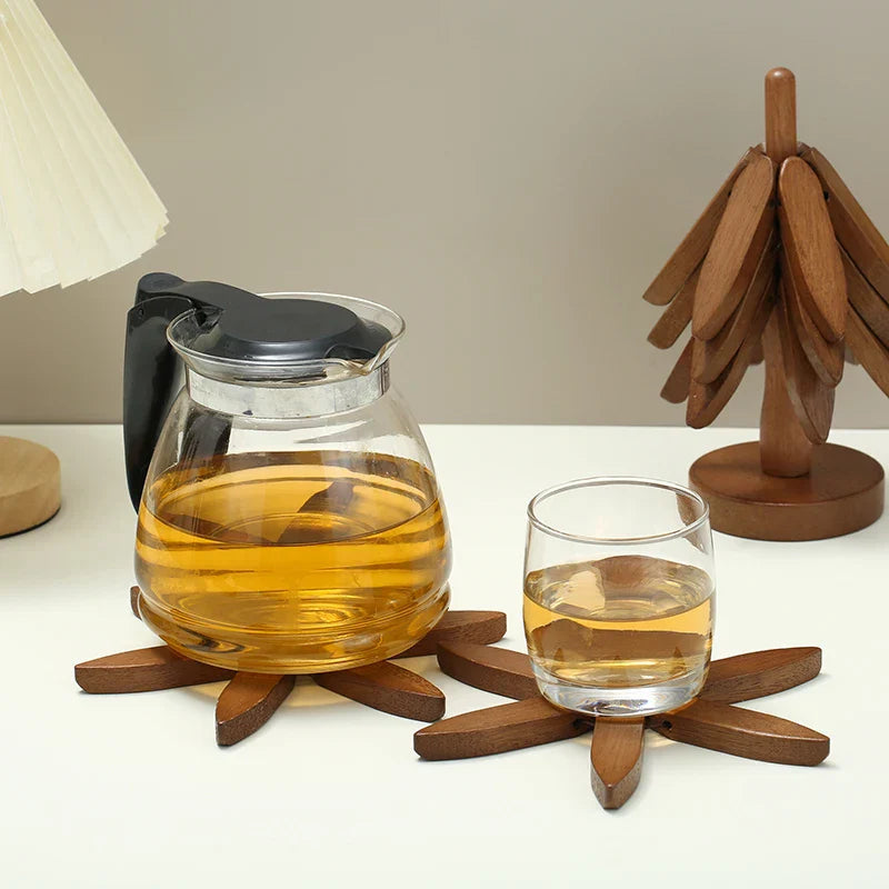 Sikunuo | Wooden Tree Heat Resistant Coaster Set