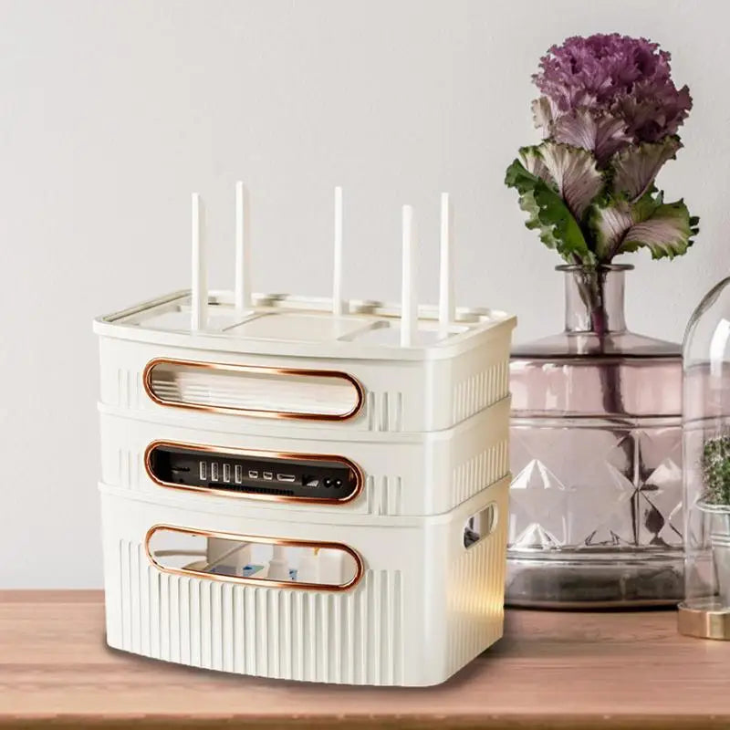 Sikunuo | Dustproof Decorative Router Storage Box Organizer