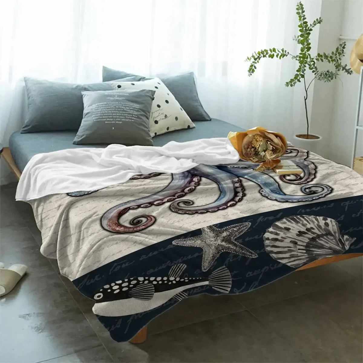 Sikunuo | Octopus Shell Starfish Throw Blanket