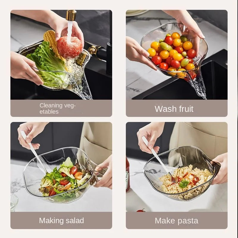 Sikunuo | Crystal Clear Multifunctional Kitchen Drain Basket