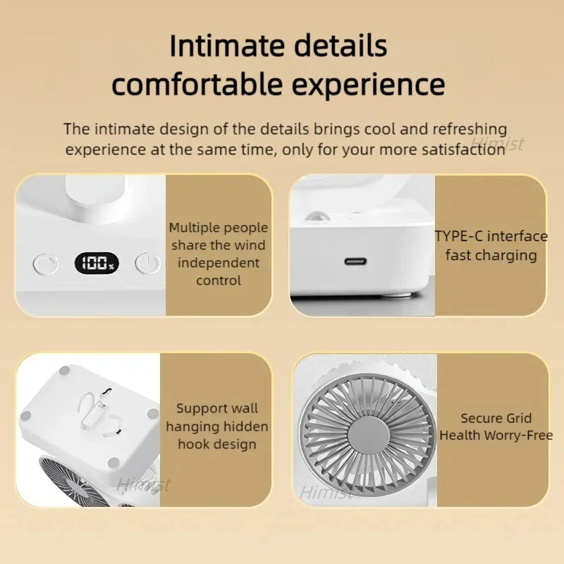 Sikunuo | Lightweight Double Blades Rechargeable Travel Camp Cooler Fan