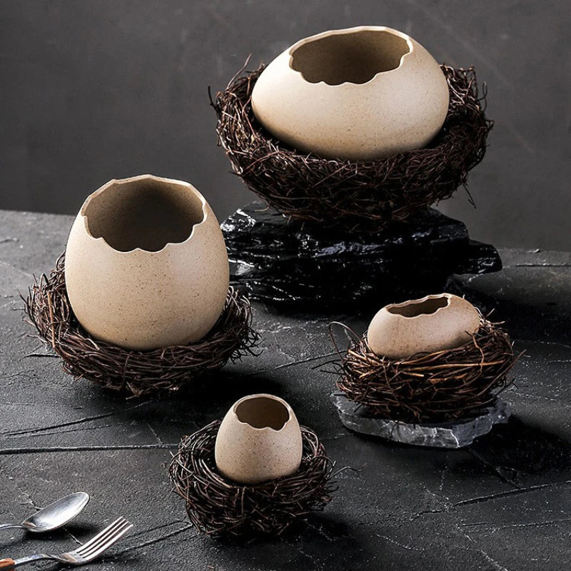 Sikunuo | Creative Ceramic Bird Nest Eggshell Bowl