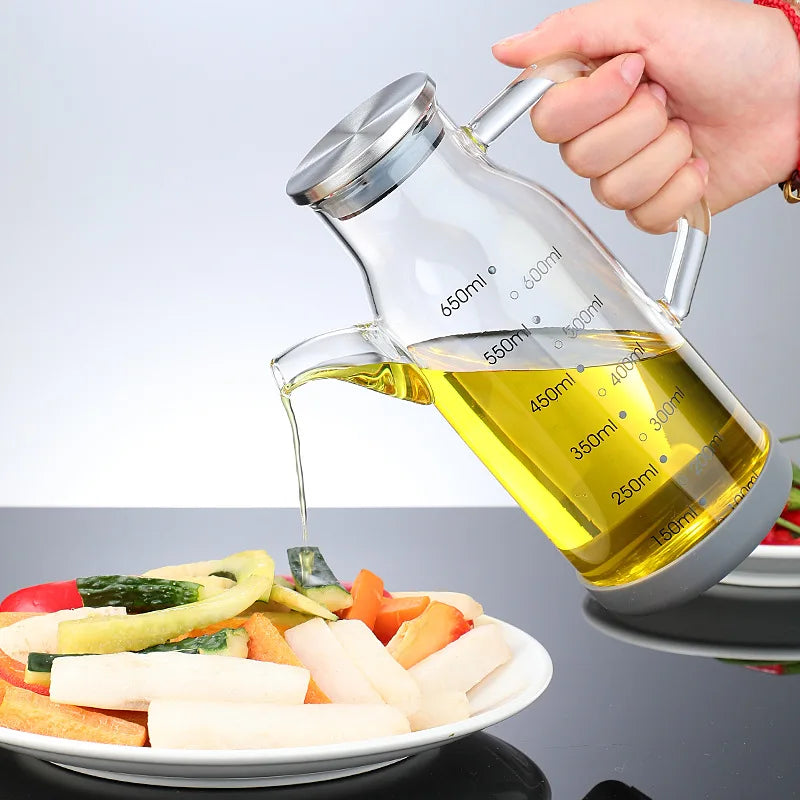Sikunuo | Pure Glass Measuring Scale Oil Dispenser  Bottle