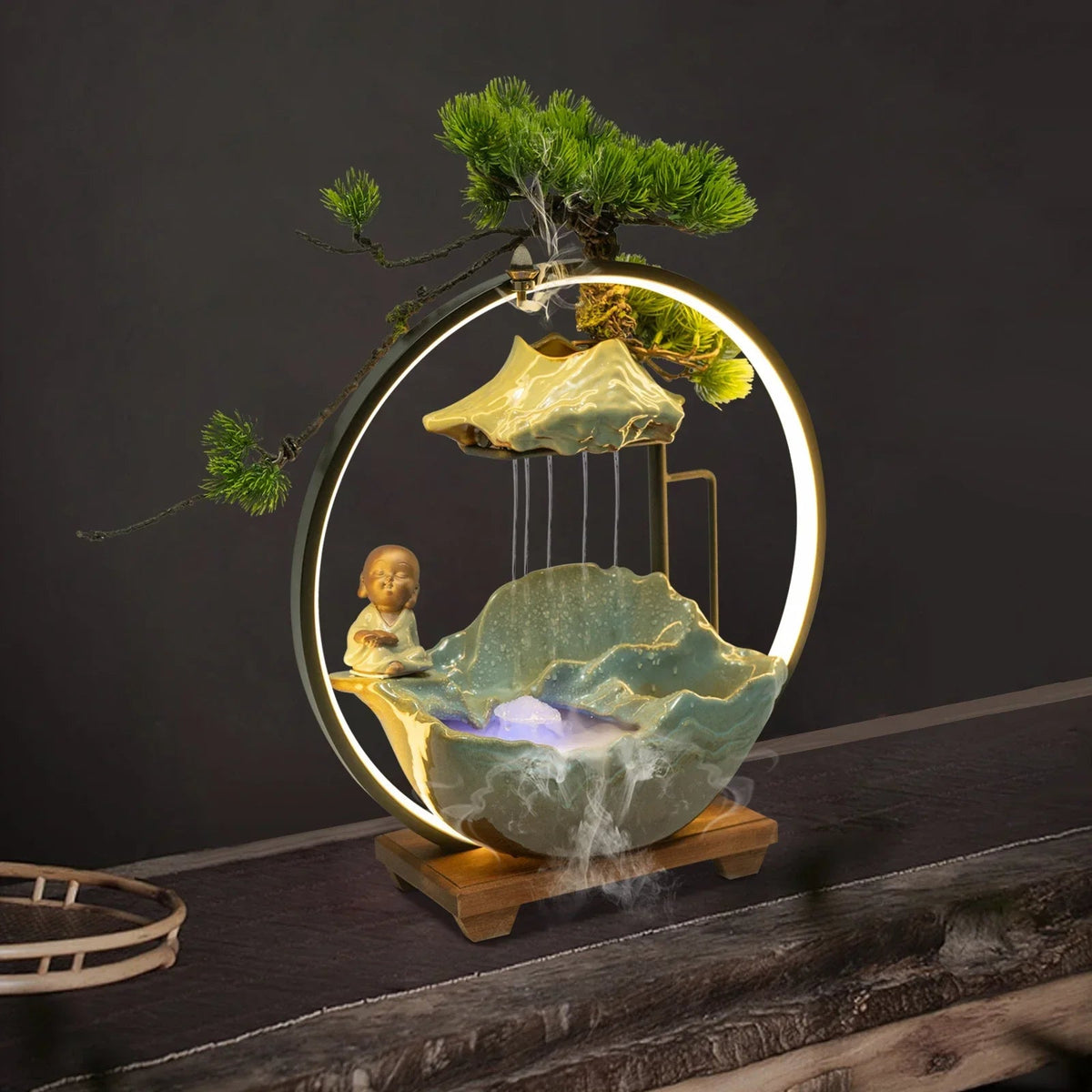 Sikunuo | Waterfall Fortune LED Incense Burner Zen Decor