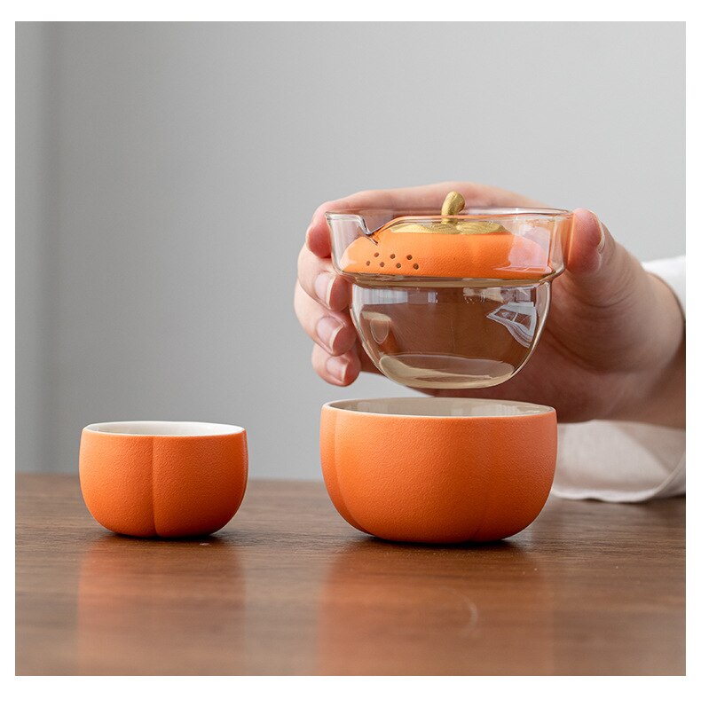 Sikunuo | Mini Pumpkin Ceramic Teapot Set