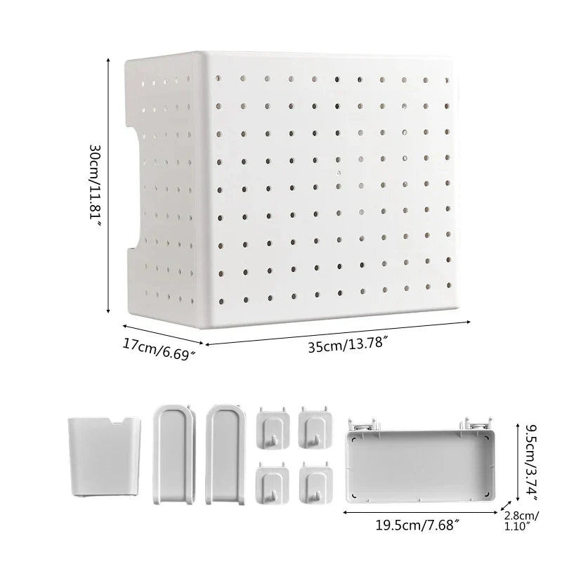 Sikunuo | Kitchen Organizer Wall-Mounted Hole Board Storage Rack