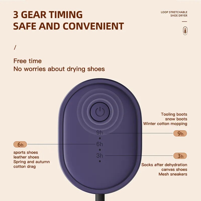 Sikunuo | Stretchable Portable Electric Sterilization Shoe Dryer