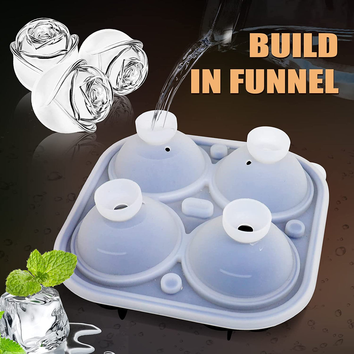 Sikunuo | 3D Elegant Large Rose Ice Molds