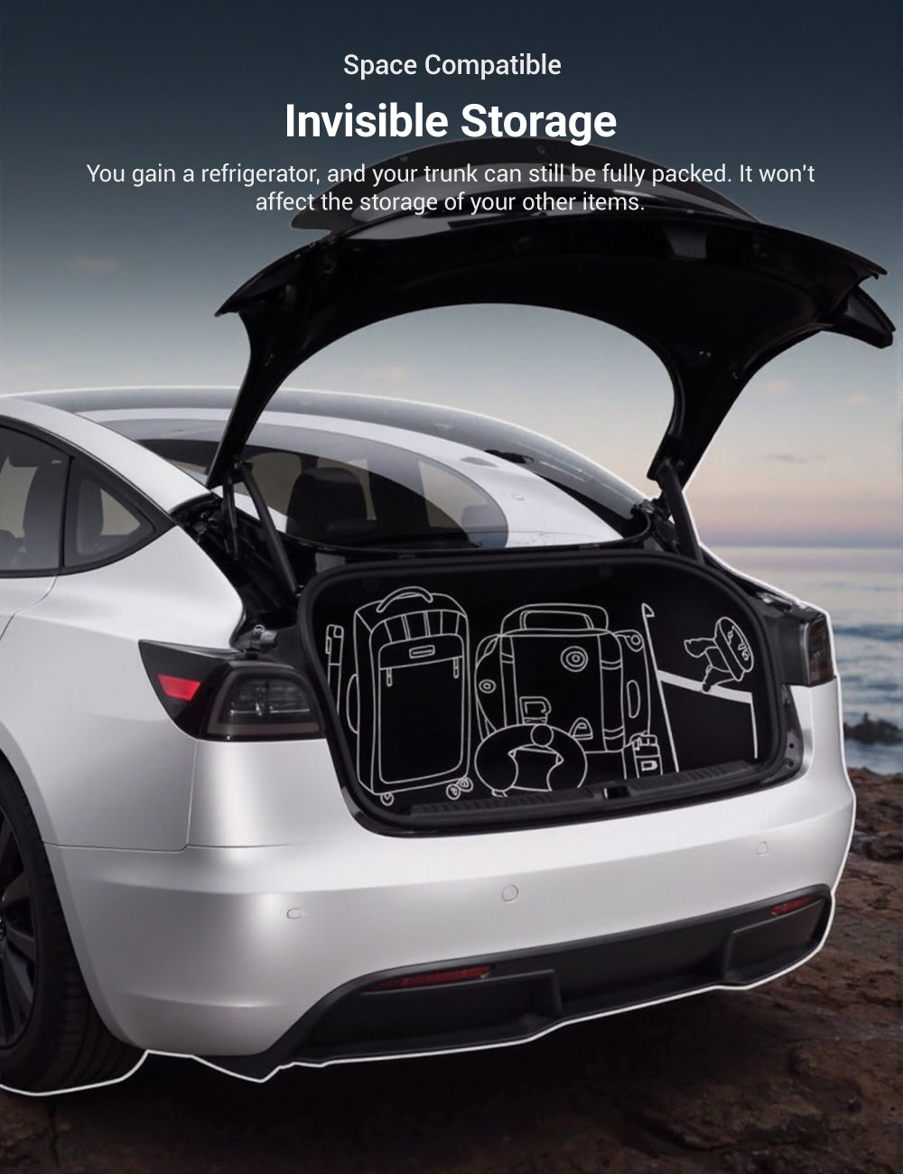 Model 3 Highland Rear Trunk Refrigerator | Sikunuo