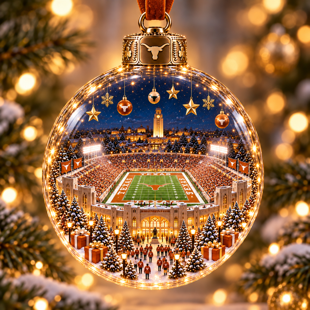 Game Day Glow – Light-Up Football Stadium Christmas Ornament
