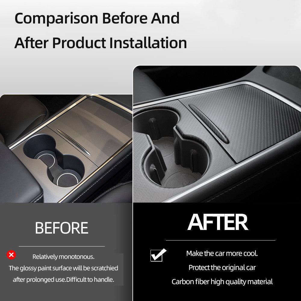 Carbon Fiber Center Console Wrap Cover for Model 3 / Y