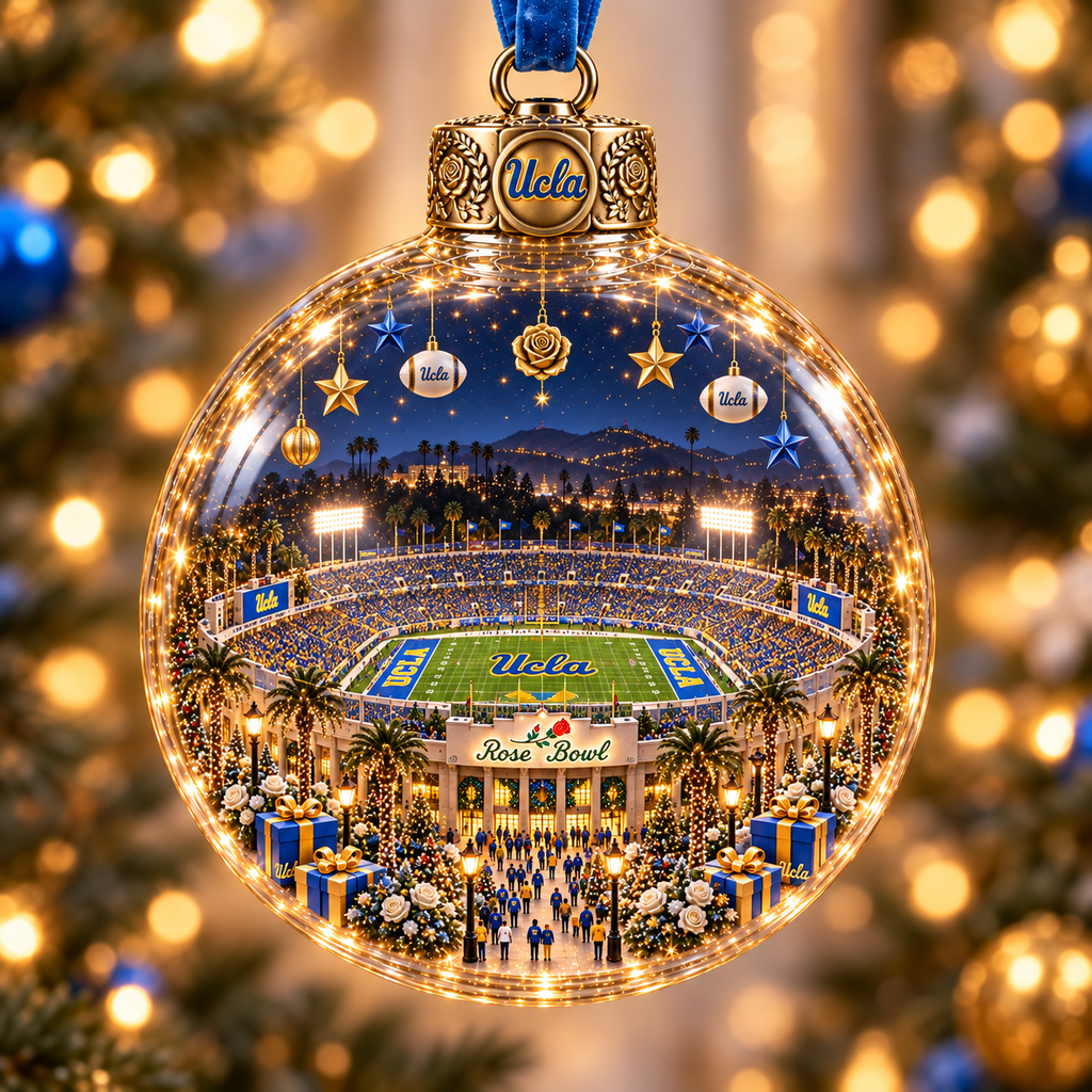 Game Day Glow – Light-Up Football Stadium Christmas Ornament