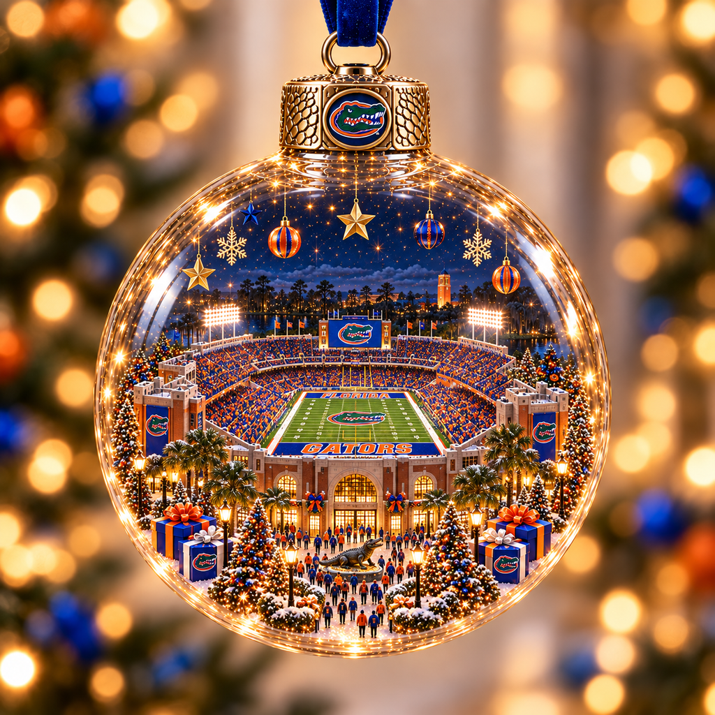 Game Day Glow – Light-Up Football Stadium Christmas Ornament