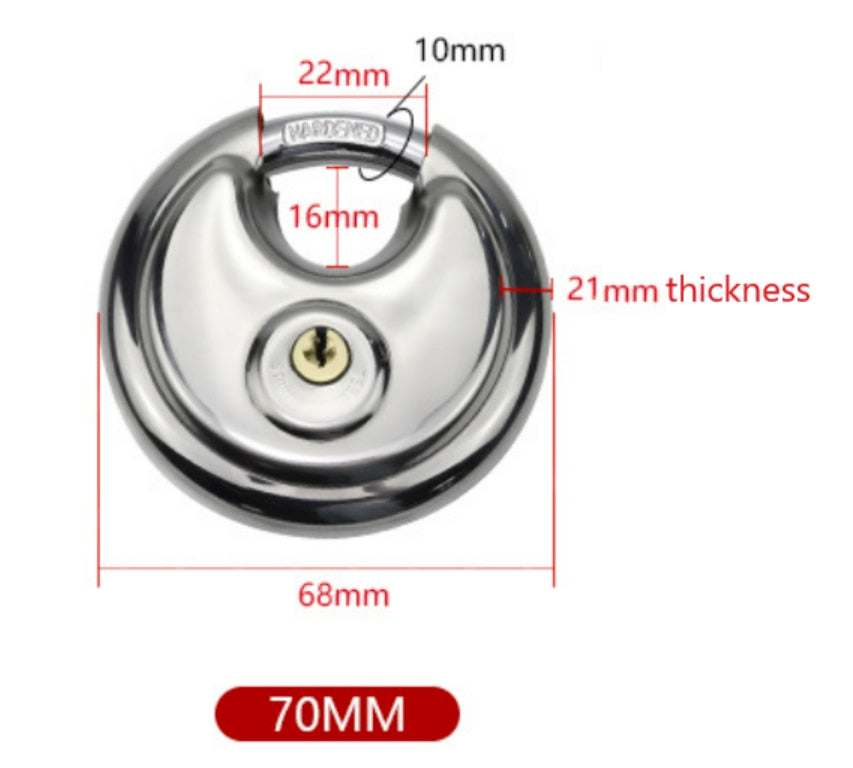 Sikunuo | Heavy Duty Round Stainless Steel Padlock