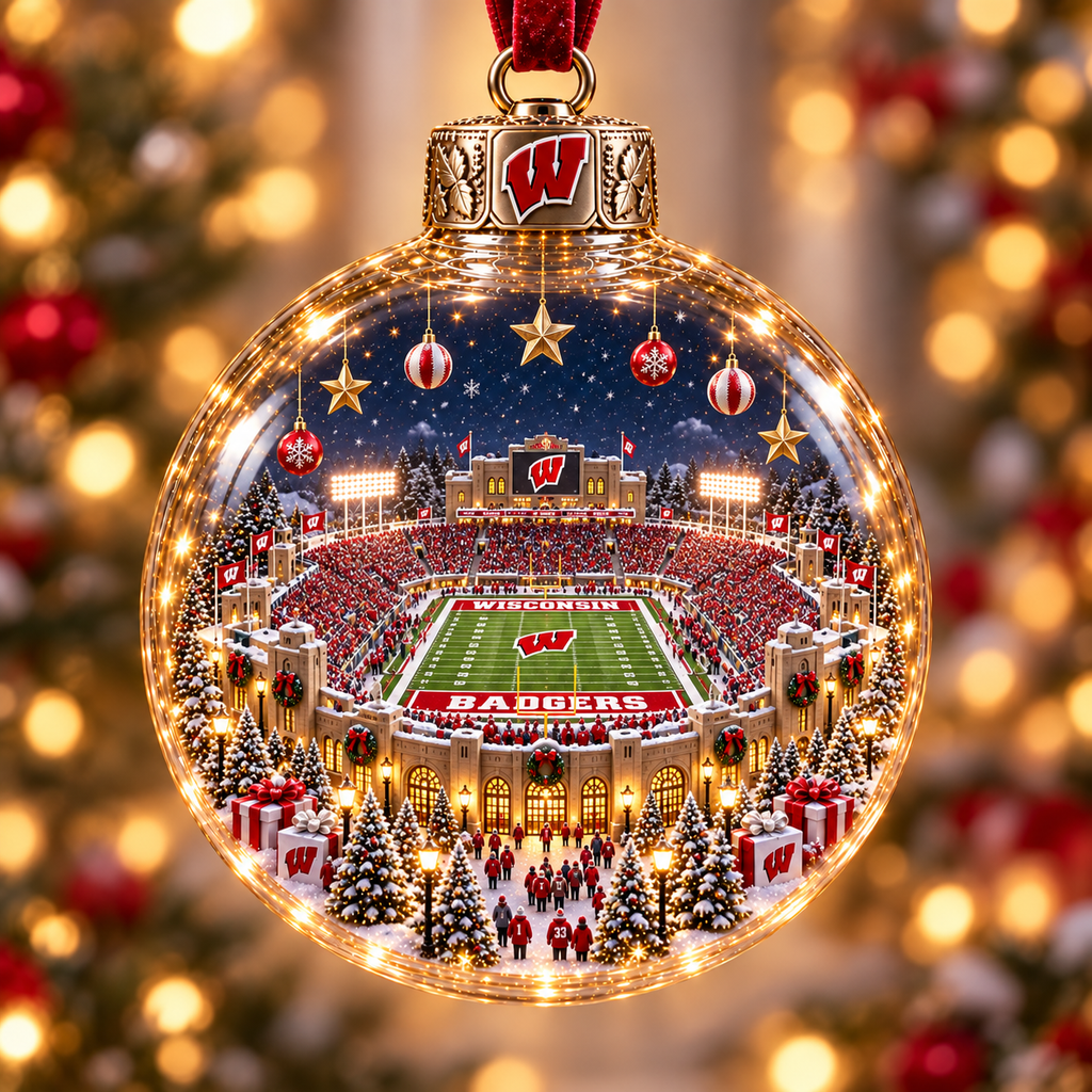 Game Day Glow – Light-Up Football Stadium Christmas Ornament