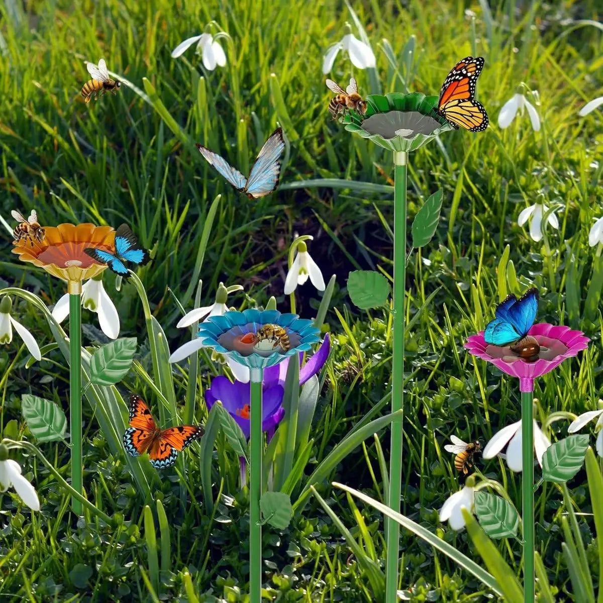 Sikunuo | Colorful Water Troughs – Attracts Bees & Butterflies to Your Garden (4 Pieces)