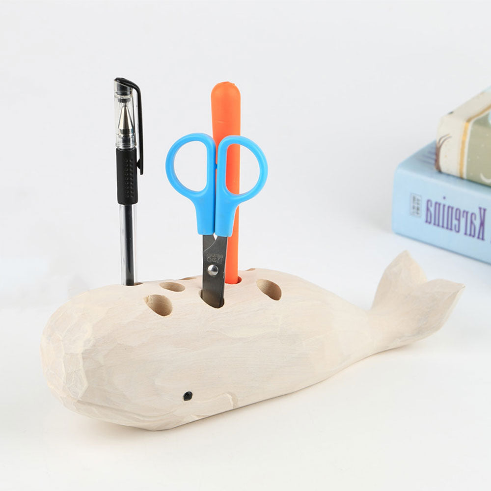 Sikunuo | Wooden Whale Creative Pen Holder