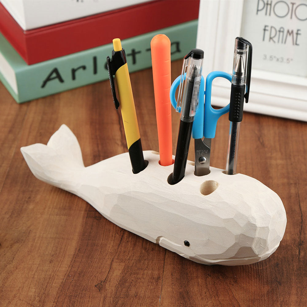 Sikunuo | Wooden Whale Creative Pen Holder