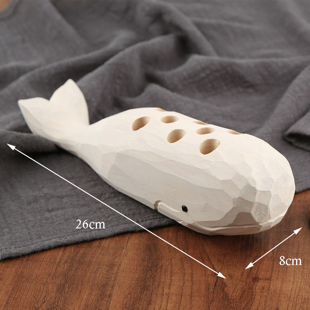 Sikunuo | Wooden Whale Creative Pen Holder