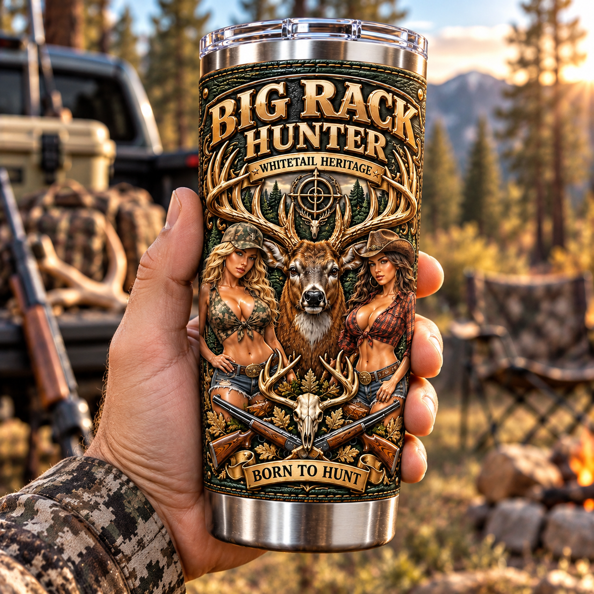 Big Rack Hunter Whitetail Heritage Insulated Travel Tumbler