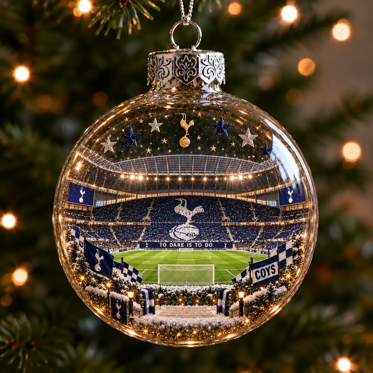 To Dare Is To Do Light-Up Football Christmas Globe Ornament