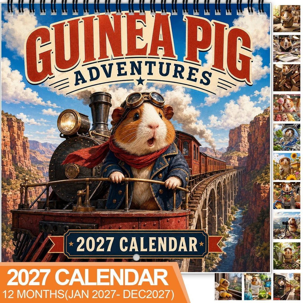 2027 Cute Guinea Pig Adventures Wall Calendar