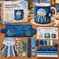 Ocean Jellyfish Quilted Mug Cozy DIY Kit