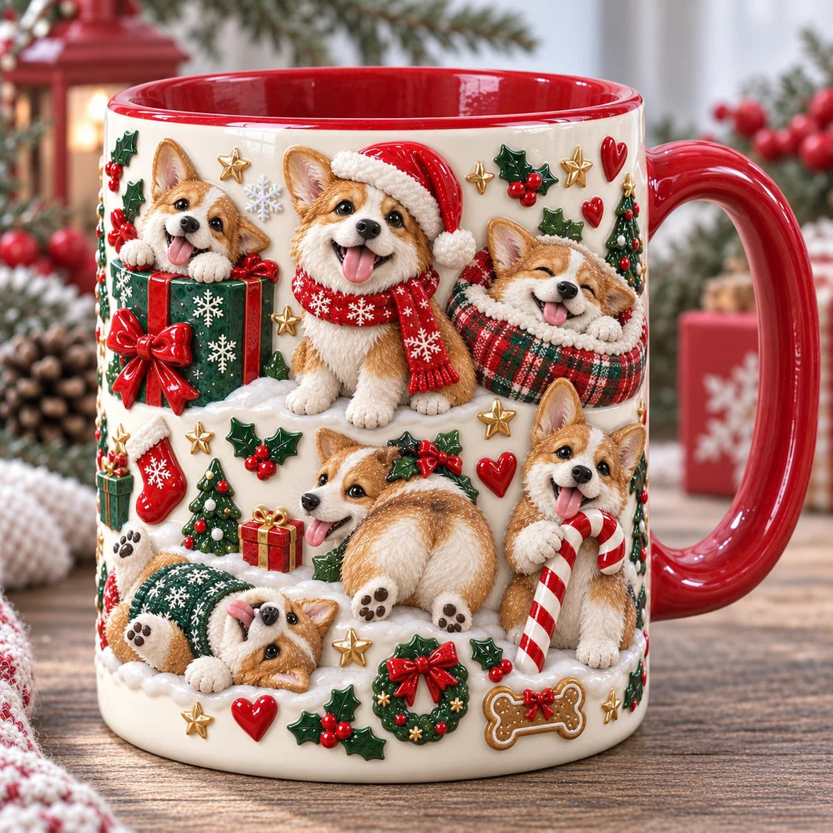 Corgi Silly Moments Christmas Accent Mug