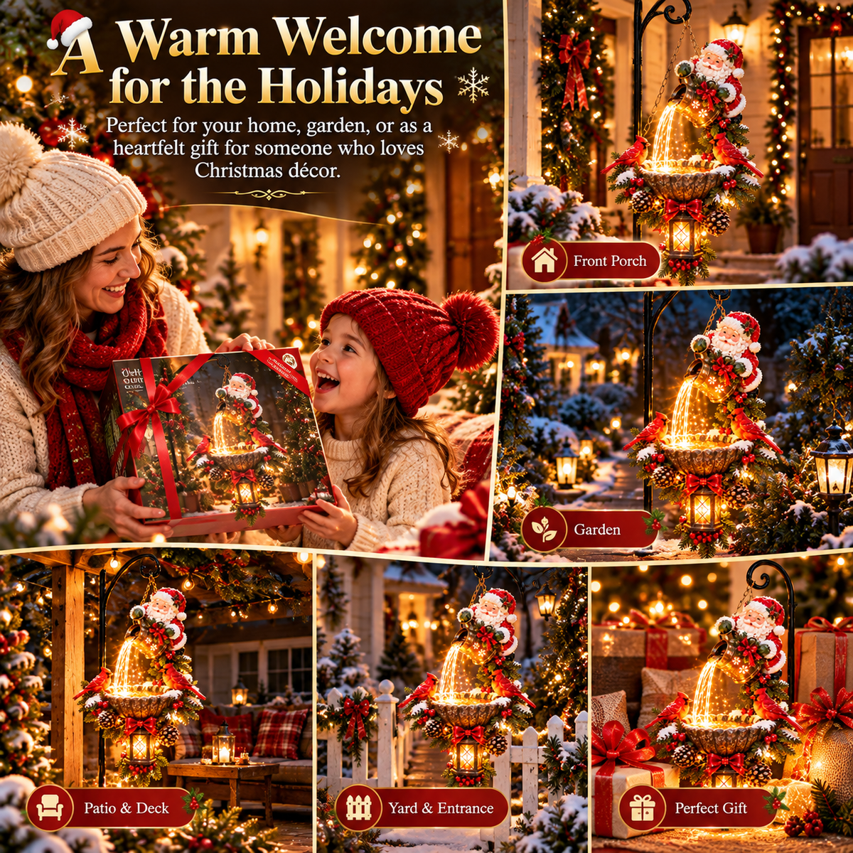 🔥Let Santa Light the Way Home🎄 Christmas Magic Pouring Light Hanging Collection