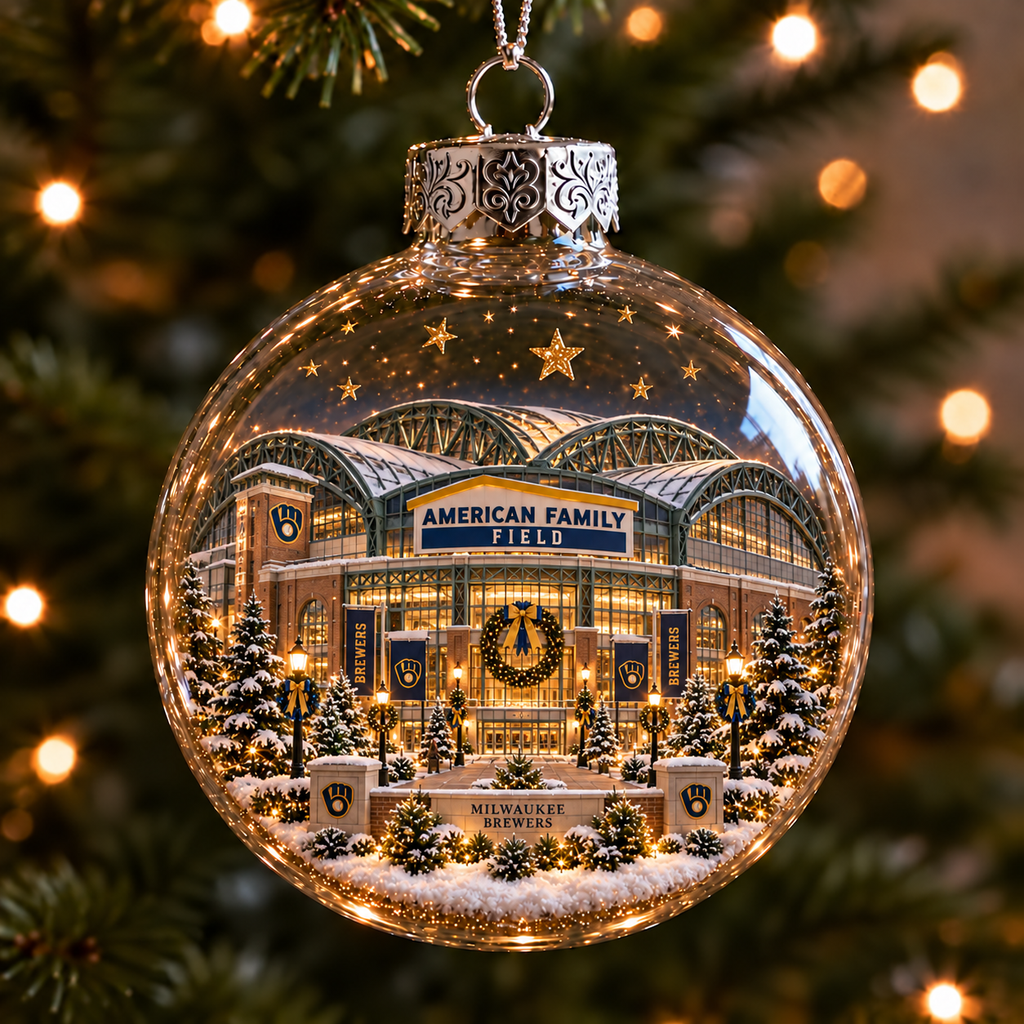Light-Up Baseball Stadium Christmas Ornament