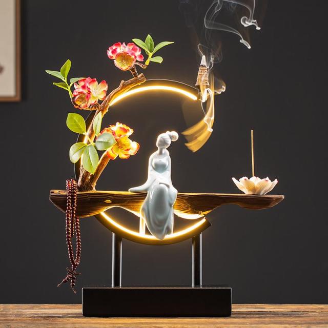 Sikunuo | Handmade Fairy Lady Waterfall Backflow Incense Burner