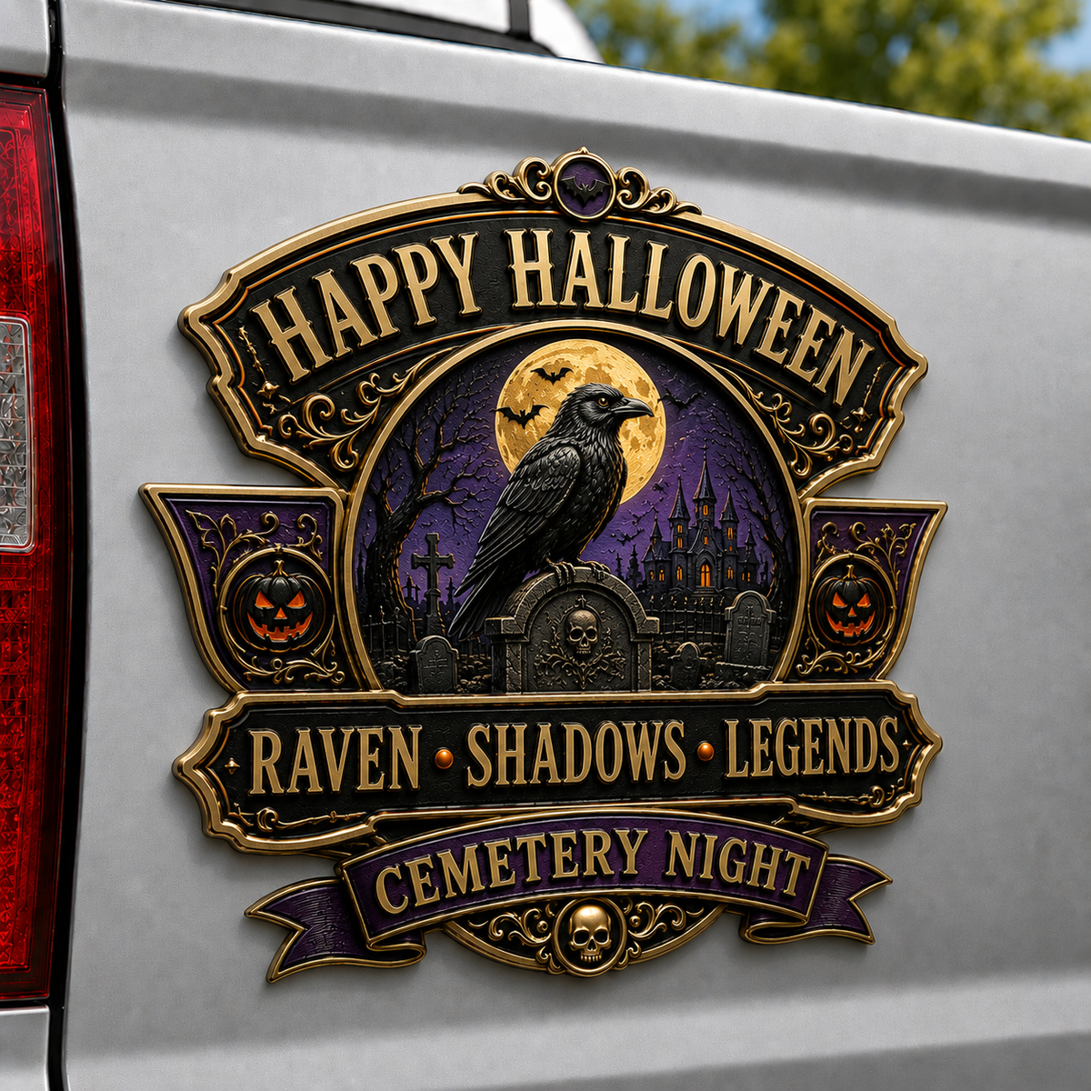Happy Halloween Metal Car Emblem