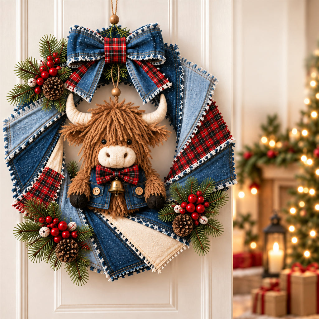 Denim Christmas Wreath DIY Sewing Kit