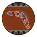 Aboriginal Dot Boomerang Print Round Floor Mat