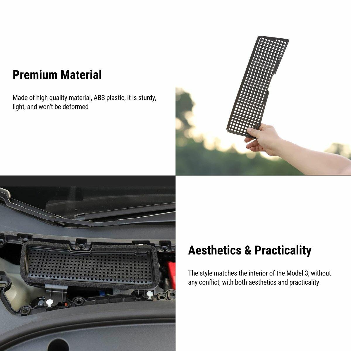 ABS Air Intake Cover Air Conditioning Grille for Tesla Model 3