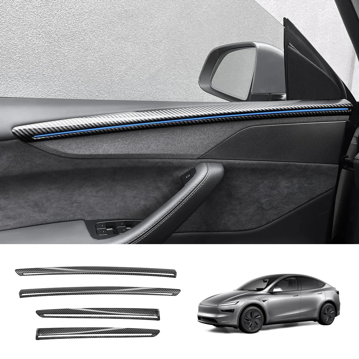 ABS Interior Door Panel Upper Trim Covers (4Pcs) for Tesla Model Y Juniper