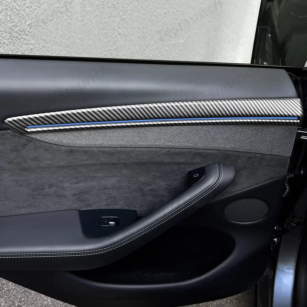 ABS Interior Door Panel Upper Trim Covers (4Pcs) for Tesla Model Y Juniper
