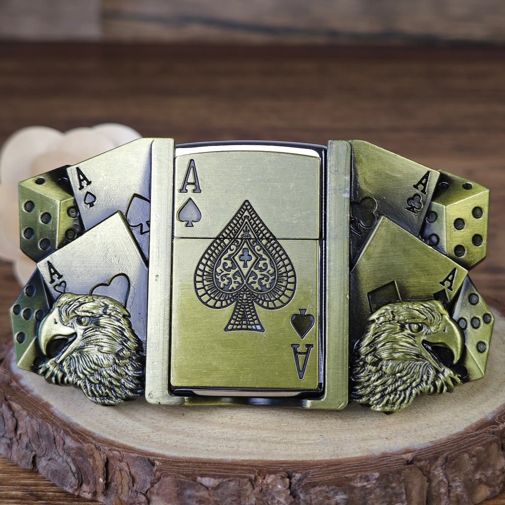 Ace Belt Buckle with Hidden Lighter